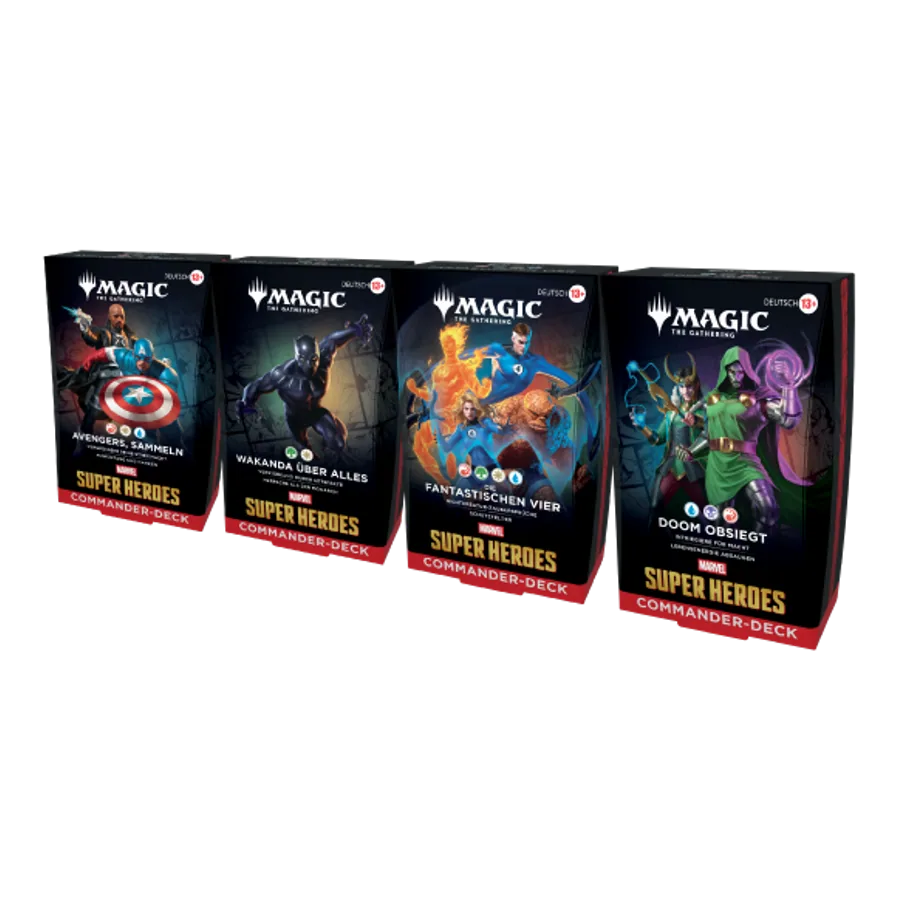Marvel Super Heroes - Display di mazzi Commander (4 mazzi) - tedesco