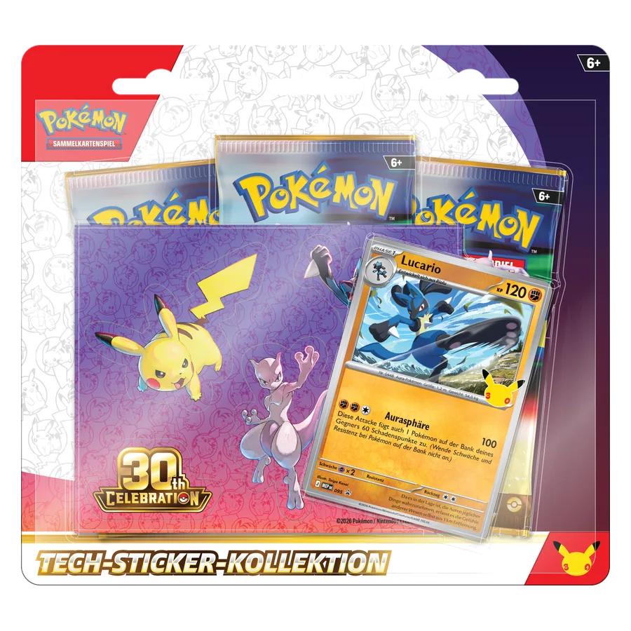 30 Jahre - Collezione con adesivo tech: Lucario - tedesco (3 buste)