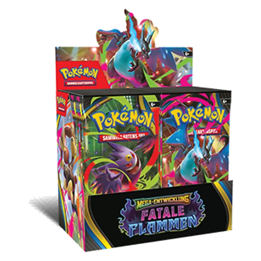 Pokemon Mega-Entwicklung Fatale Flammen Display di buste tedesco